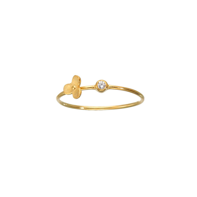 Picture of SOLITAIRE RING WITH FLOWER