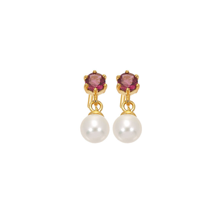 Picture of EARRING WITH TOURMALINE PINK AND FRESHWATER PEARL